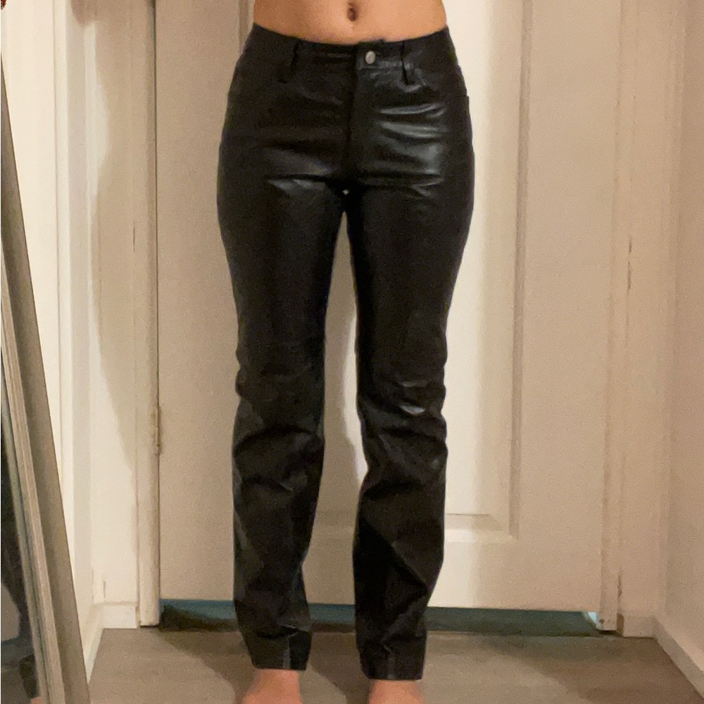 100% Leather Black Pants from GAP